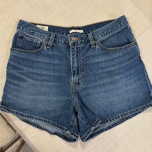 Levi's Women's Dark Blue High-Rise Denim Shorts